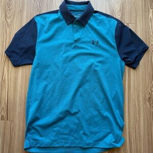 Under Armour Men's Teal and Navy Polo Shirt